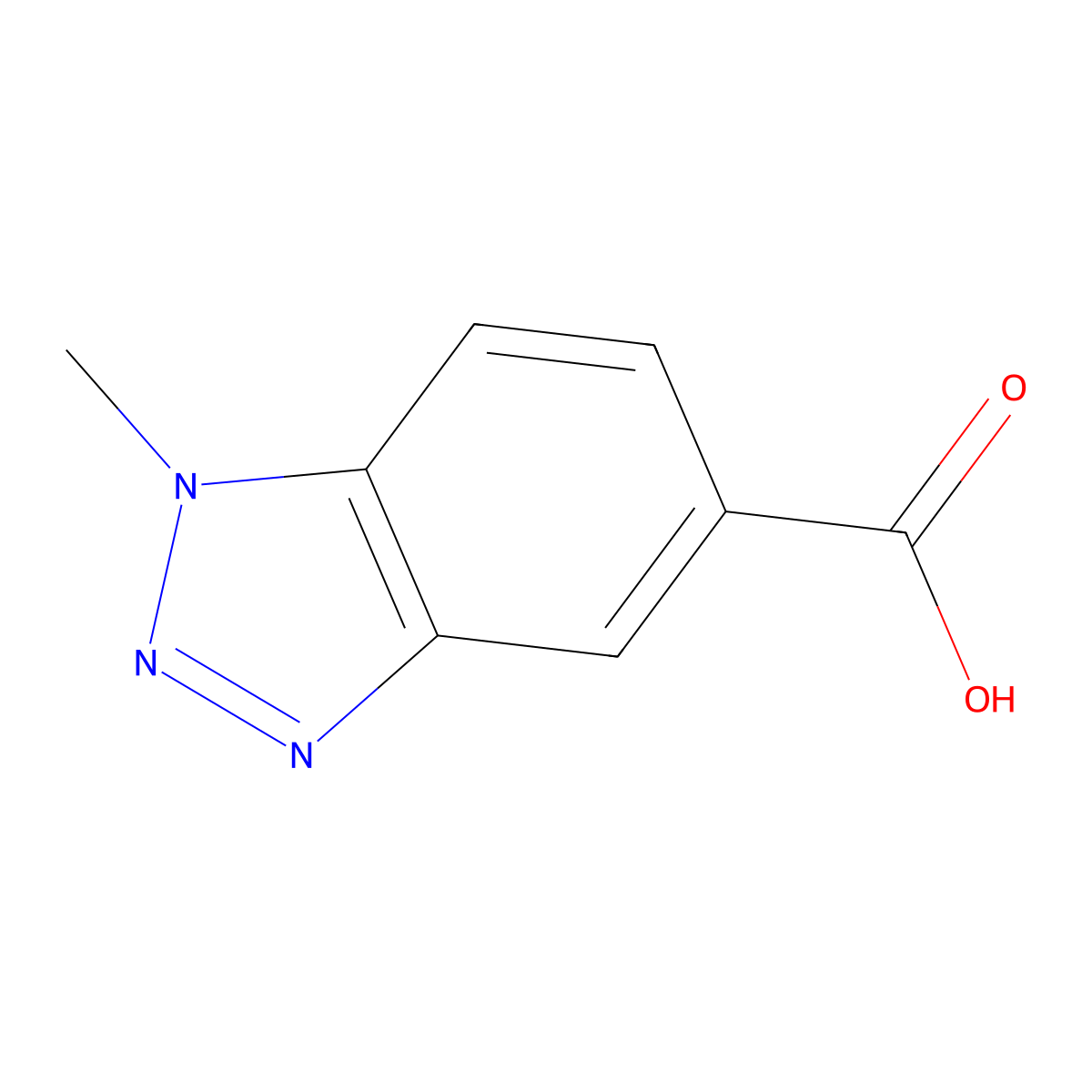 1-methyl-1H-1,2,3-benzotriazole-5-carboxylic acid molecular structure, CAS 305381-67-3