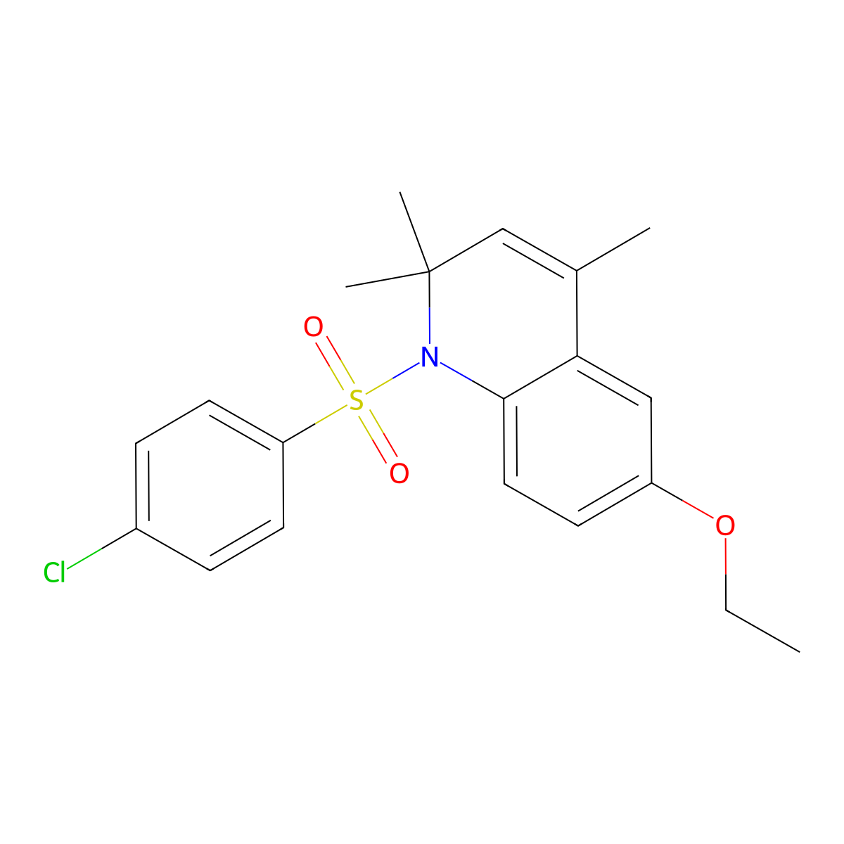 1-[(4-Chlorophenyl)sulfonyl]-6-ethoxy-2,2,4-trimethyl-1,2-dihydroquinoline molecular structure, CAS 305383-61-3