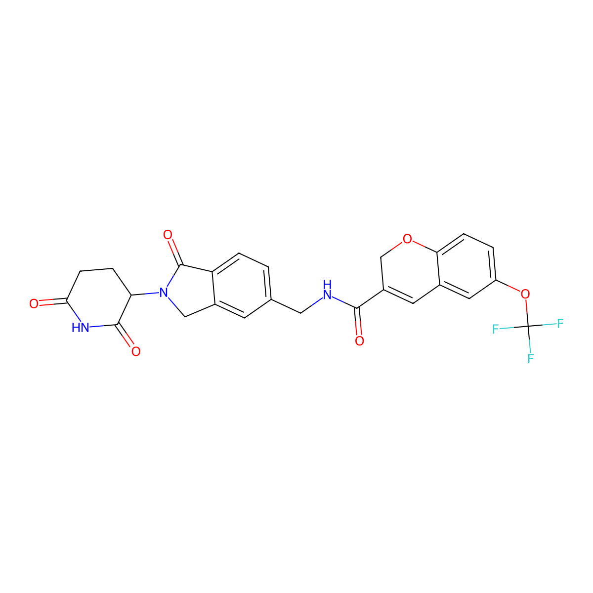 N-[[2-(2,6-dioxopiperidin-3-yl)-1-oxo-3H-isoindol-5-yl]methyl]-6-(trifluoromethoxy)-2H-chromene-3-carboxamide molecular structure, CAS 3053857-55-6