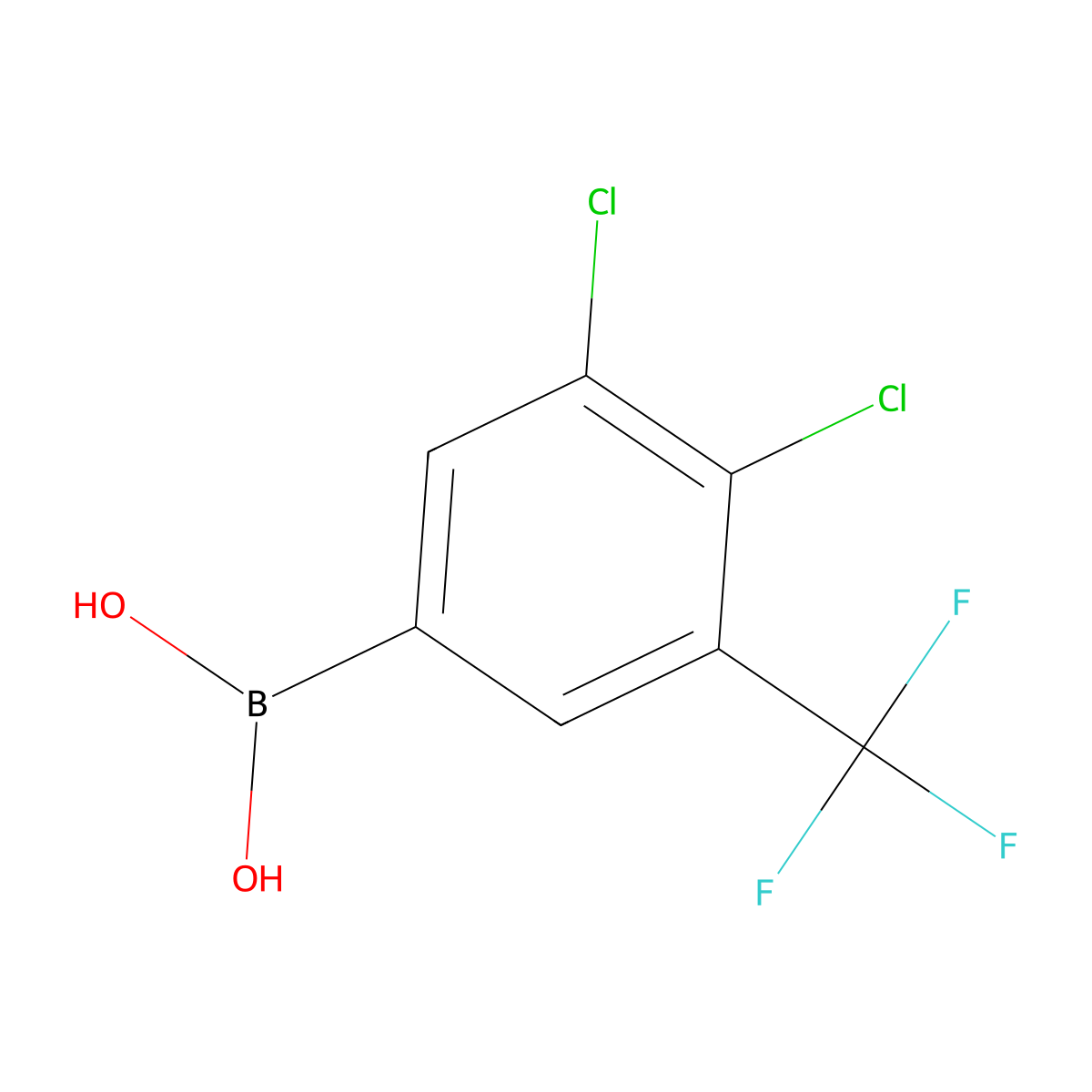(3,4-Dichloro-5-(trifluoromethyl)phenyl)boronic acid molecular structure, CAS 3053945-79-9