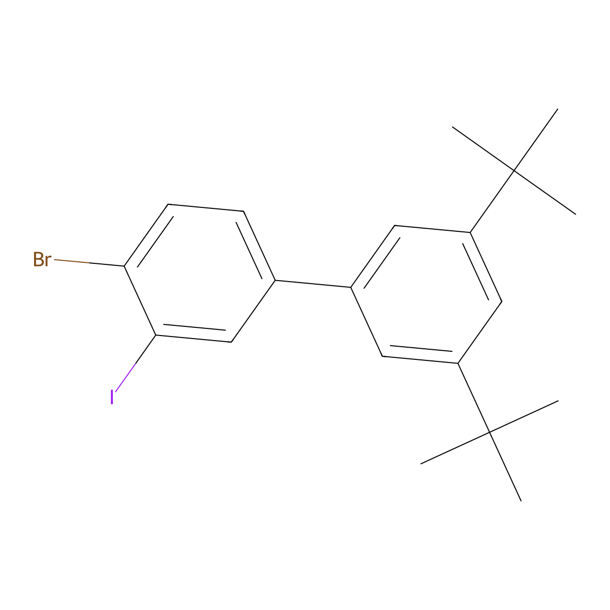 4-Bromo-3',5'-di-tert-butyl-3-iodo-1,1'-biphenyl molecular structure, CAS 3053983-57-3