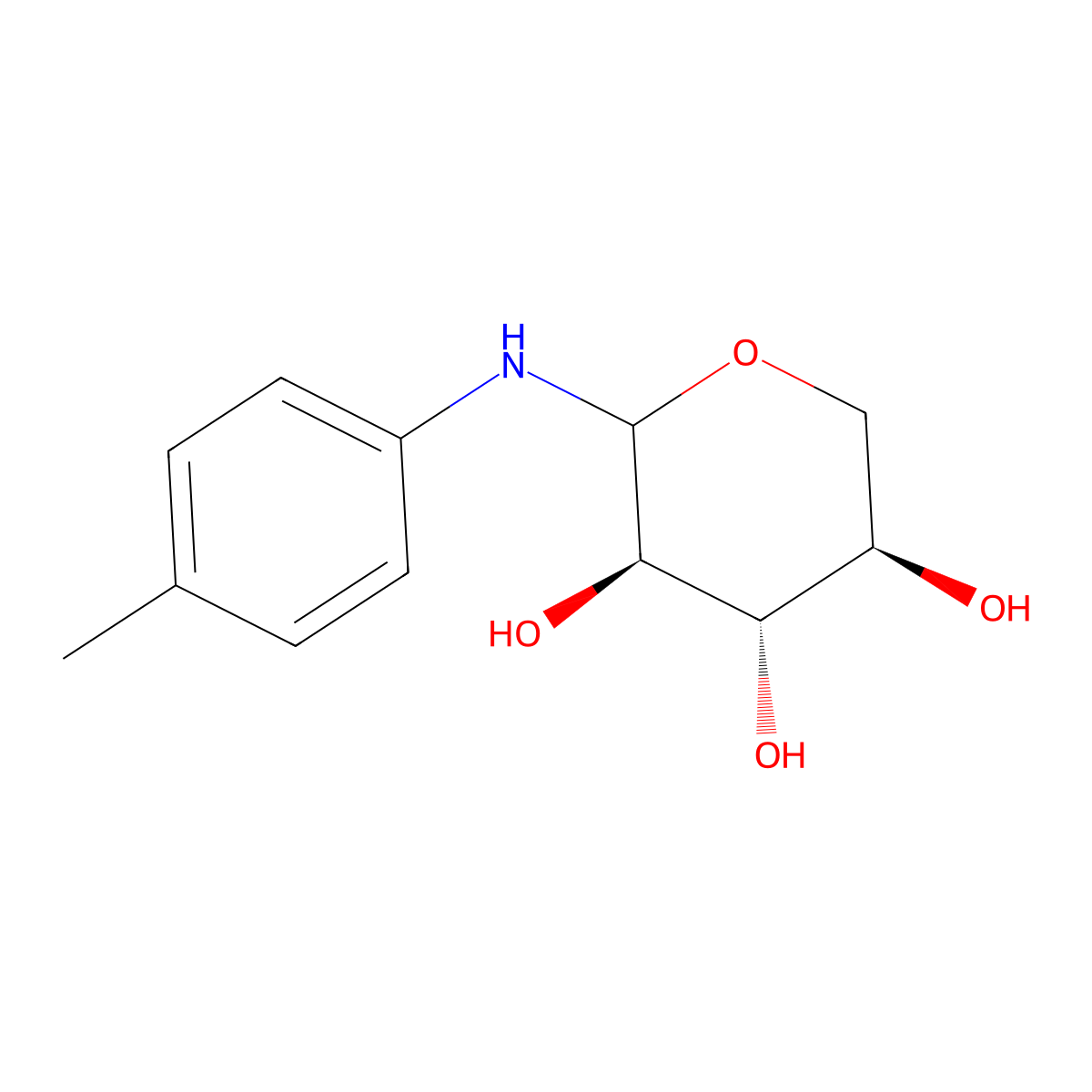 N-p-Methylphenyl-D-xylosylamine molecular structure, CAS 3054-60-2