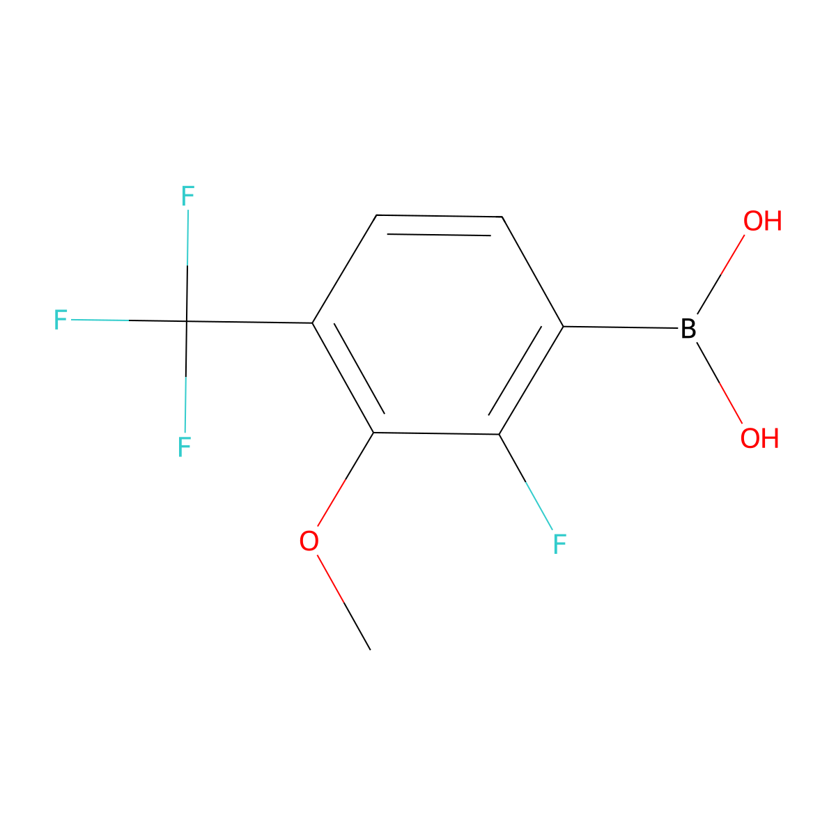 (2-Fluoro-3-methoxy-4-(trifluoromethyl)phenyl)boronic acid molecular structure, CAS 3054210-92-0