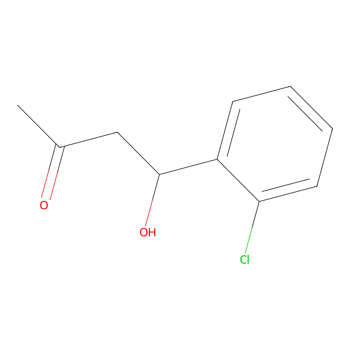 2-Butanone, 4-(2-chlorophenyl)-4-hydroxy- molecular structure, CAS 30543-15-8