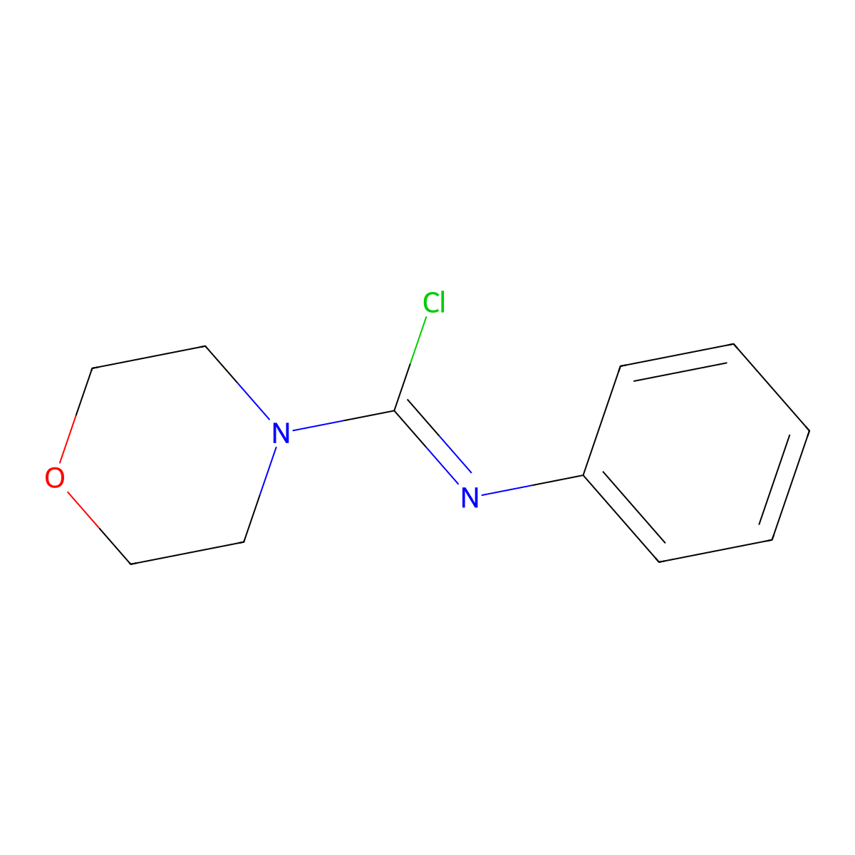 N-phenylmorpholine-4-carboximidoyl chloride molecular structure, CAS 30543-38-5