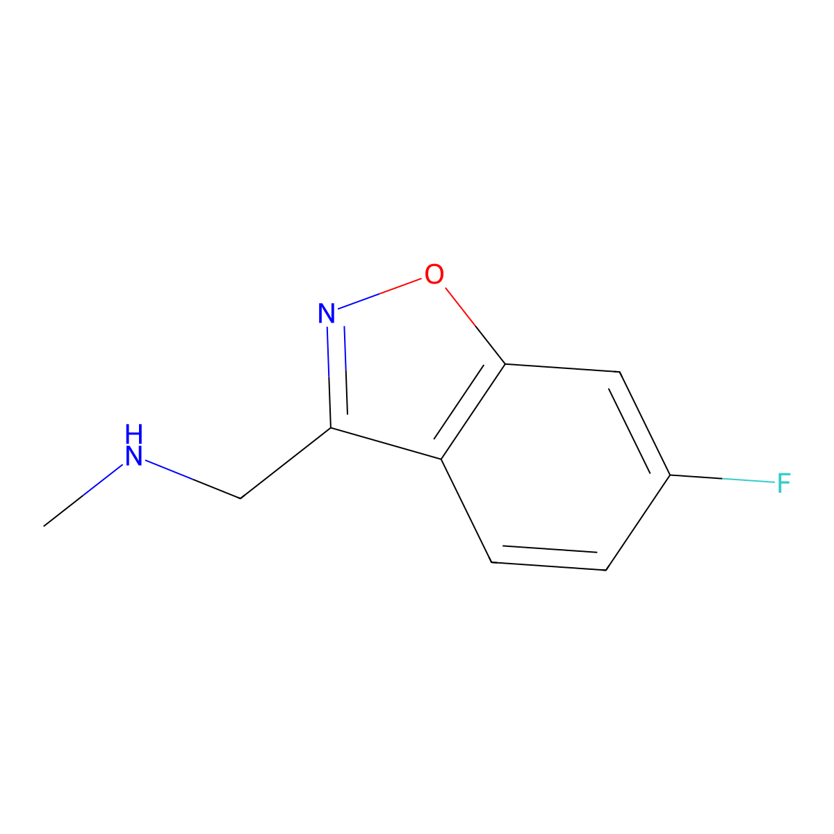 [(6-Fluoro-1,2-benzoxazol-3-yl)methyl](methyl)amine molecular structure, CAS 3054369-89-7