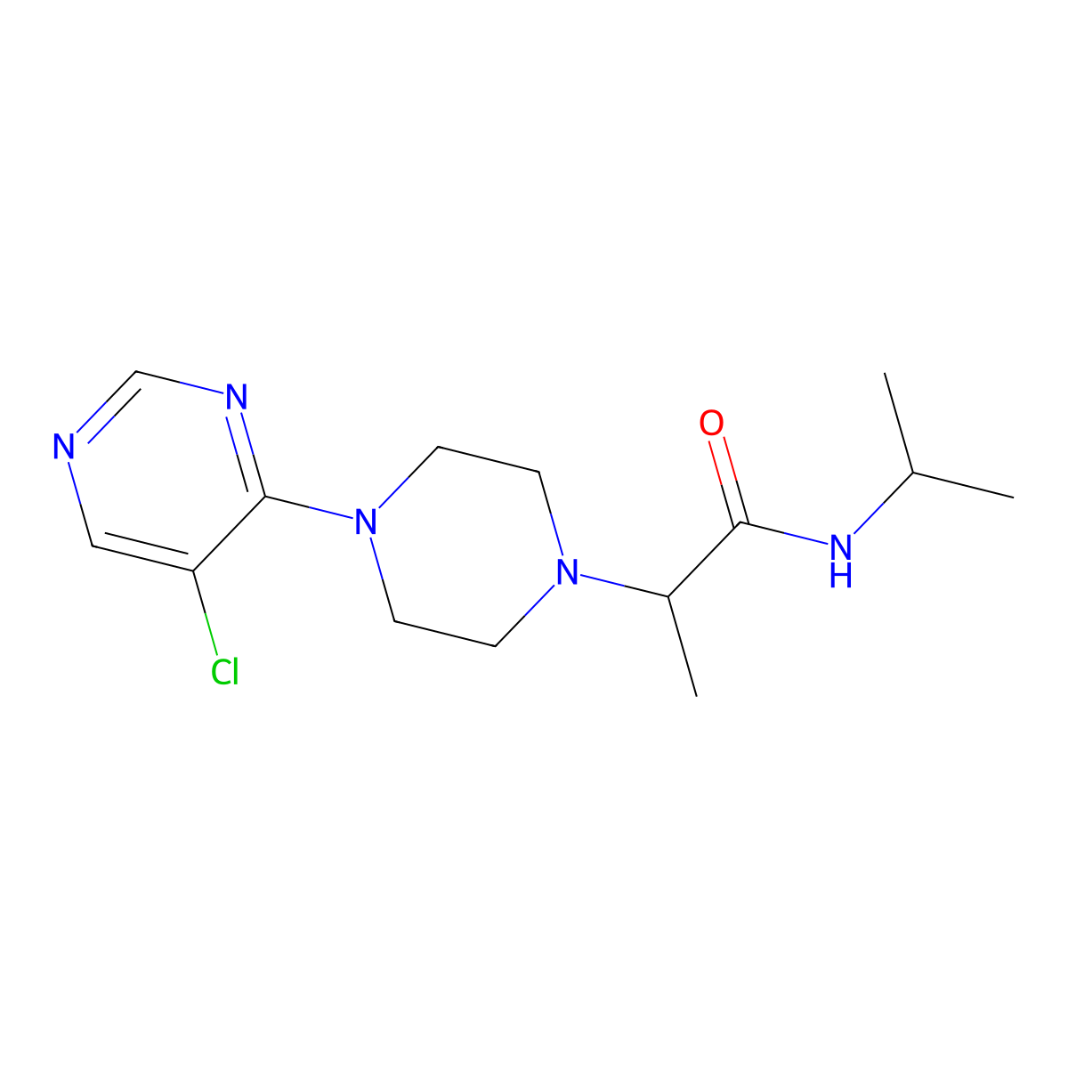 2-[4-(5-chloropyrimidin-4-yl)piperazin-1-yl]-N-propan-2-ylpropanamide molecular structure, CAS 3054405-64-7