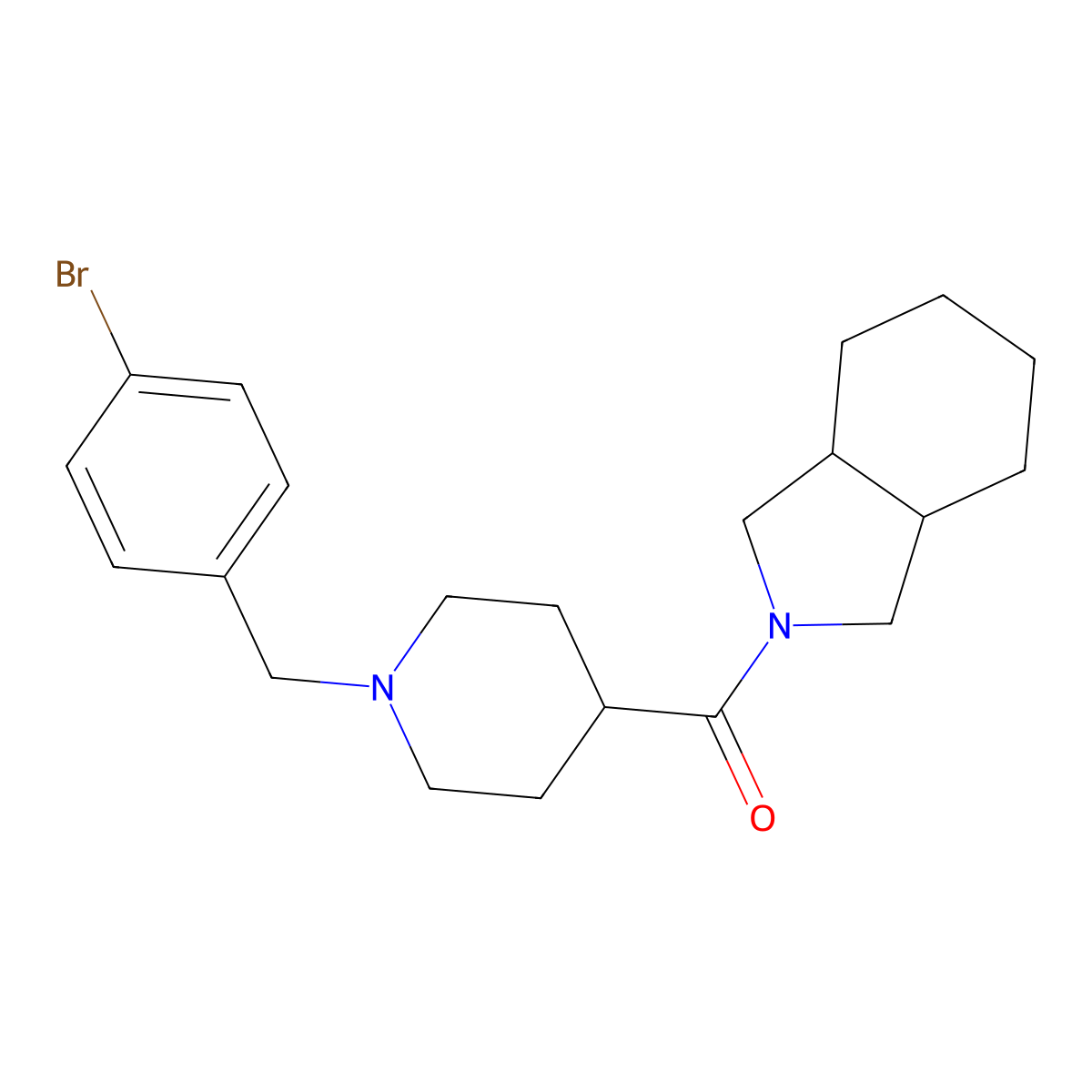 2-{1-[(4-bromophenyl)methyl]piperidine-4-carbonyl}-octahydro-1H-isoindole molecular structure, CAS 3054405-74-9