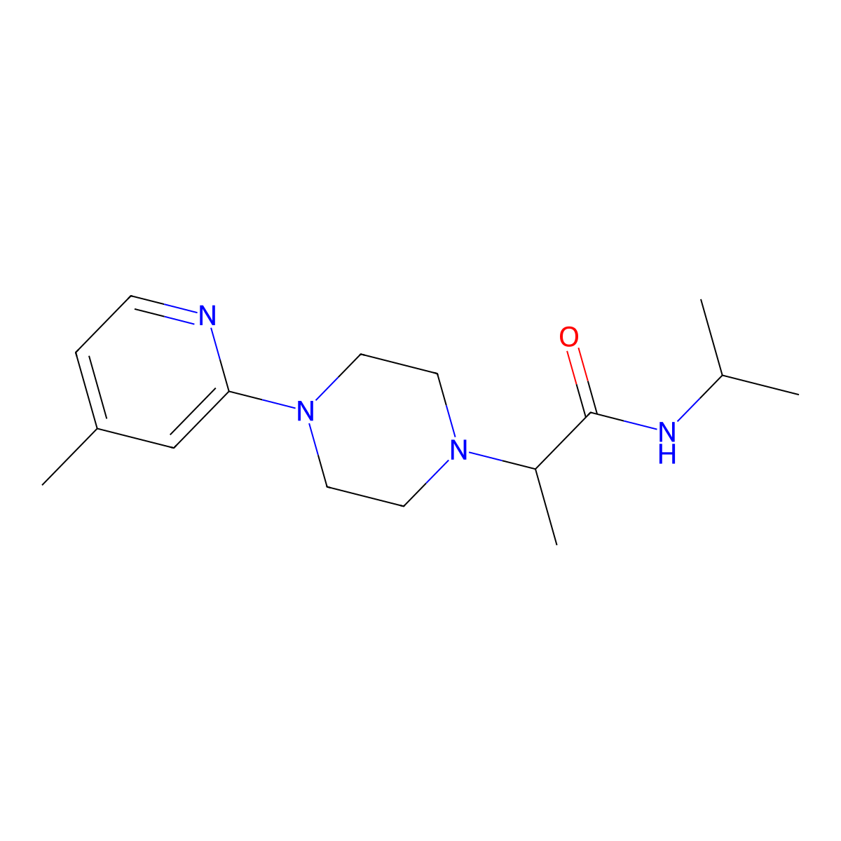 2-[4-(4-methylpyridin-2-yl)piperazin-1-yl]-N-(propan-2-yl)propanamide molecular structure, CAS 3054405-79-4