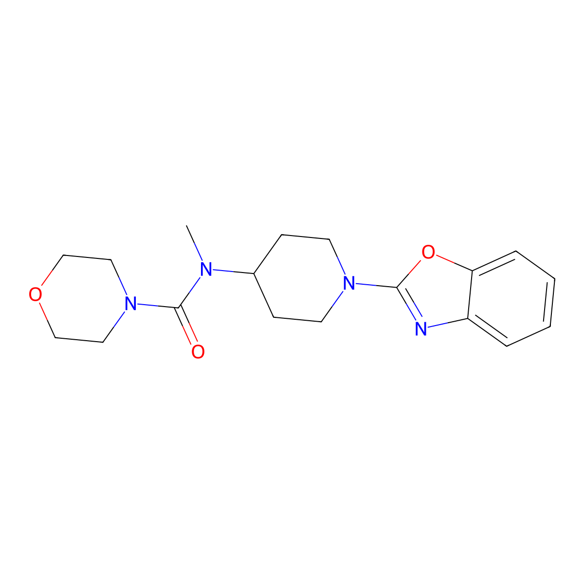 N-[1-(1,3-benzoxazol-2-yl)piperidin-4-yl]-N-methylmorpholine-4-carboxamide molecular structure, CAS 3054405-83-0