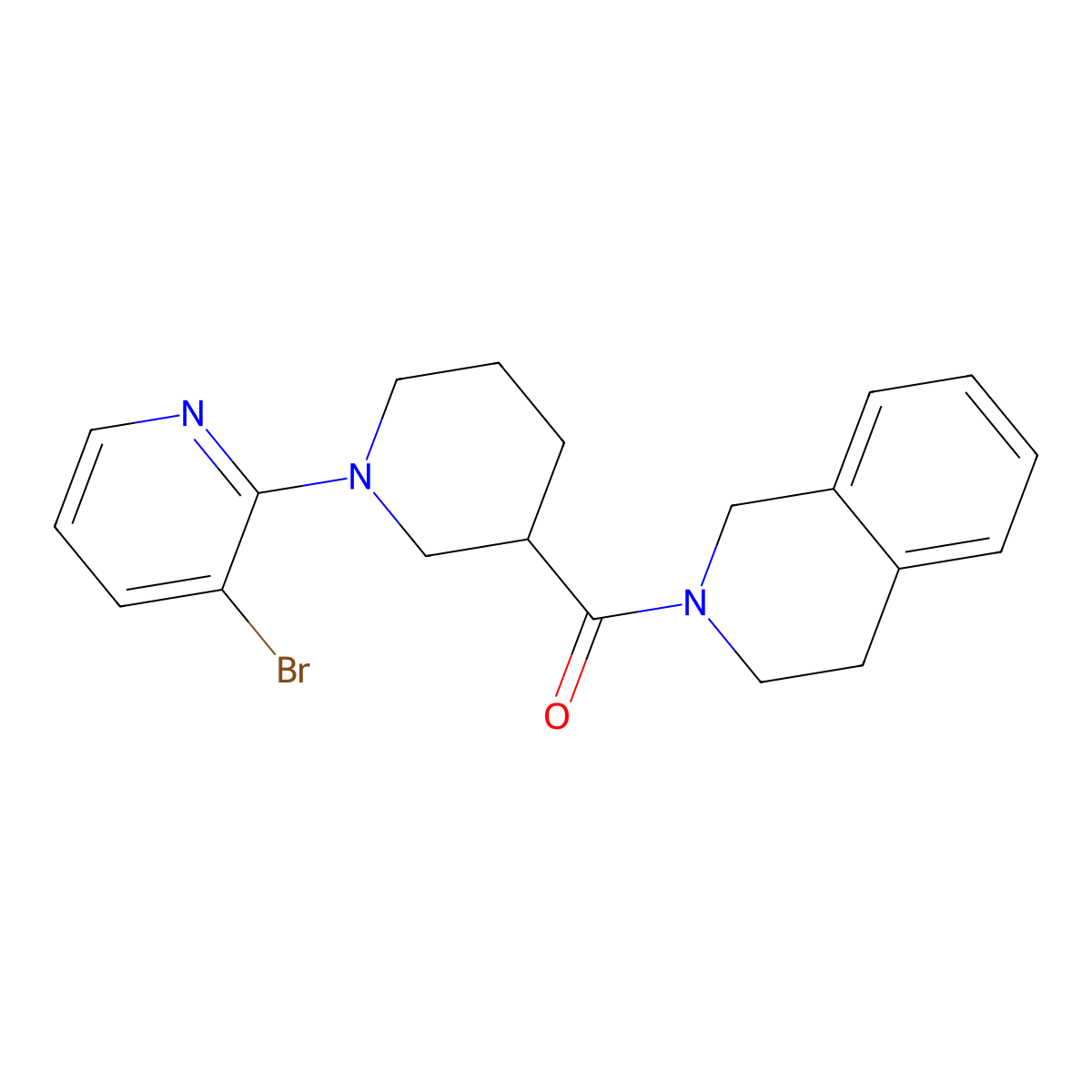 2-[1-(3-Bromopyridin-2-yl)piperidine-3-carbonyl]-1,2,3,4-tetrahydroisoquinoline molecular structure, CAS 3054405-89-6