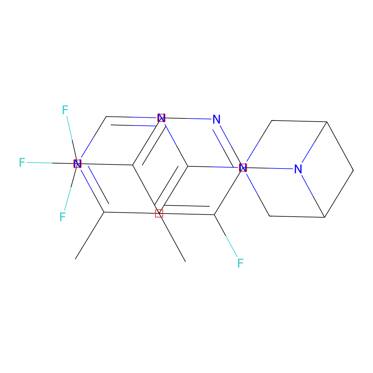 3-(5,6-Dimethylpyrimidin-4-yl)-6-[3-fluoro-5-(trifluoromethyl)pyridin-2-yl]-3,6-diazabicyclo[3.1.1]heptane molecular structure, CAS 3054405-95-4