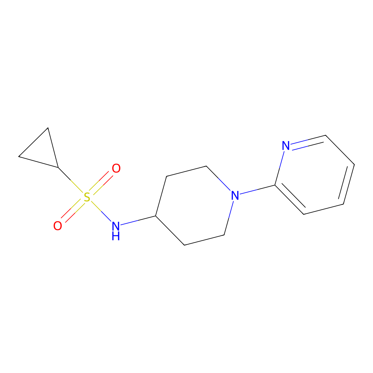 N-[1-(pyridin-2-yl)piperidin-4-yl]cyclopropanesulfonamide molecular structure, CAS 3054406-07-1