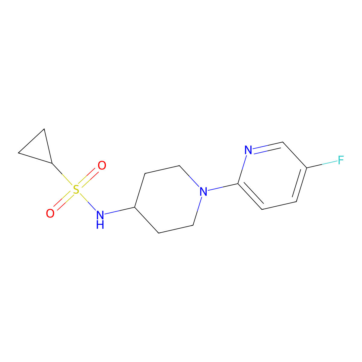 N-[1-(5-fluoropyridin-2-yl)piperidin-4-yl]cyclopropanesulfonamide molecular structure, CAS 3054406-12-8