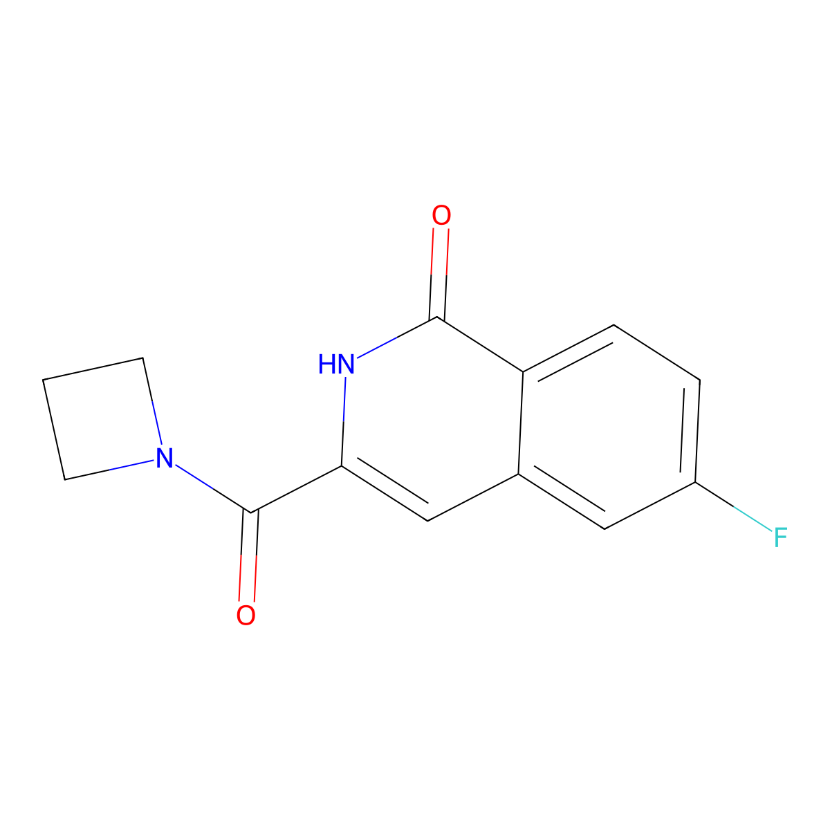 3-(Azetidine-1-carbonyl)-6-fluoro-1,2-dihydroisoquinolin-1-one molecular structure, CAS 3054406-14-0