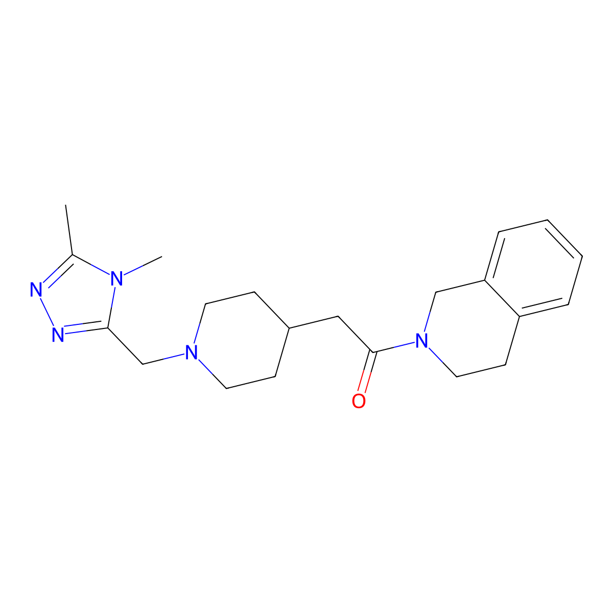 2-{1-[(4,5-dimethyl-4H-1,2,4-triazol-3-yl)methyl]piperidin-4-yl}-1-(1,2,3,4-tetrahydroisoquinolin-2-yl)ethan-1-one molecular structure, CAS 3054406-21-9