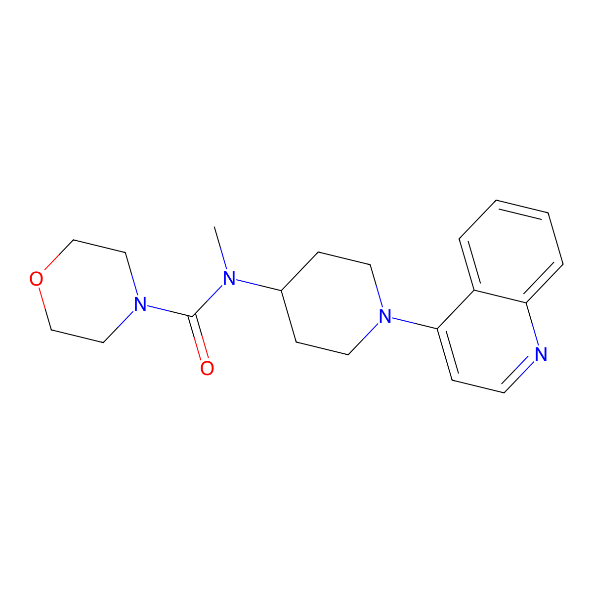 N-methyl-N-[1-(quinolin-4-yl)piperidin-4-yl]morpholine-4-carboxamide molecular structure, CAS 3054406-28-6