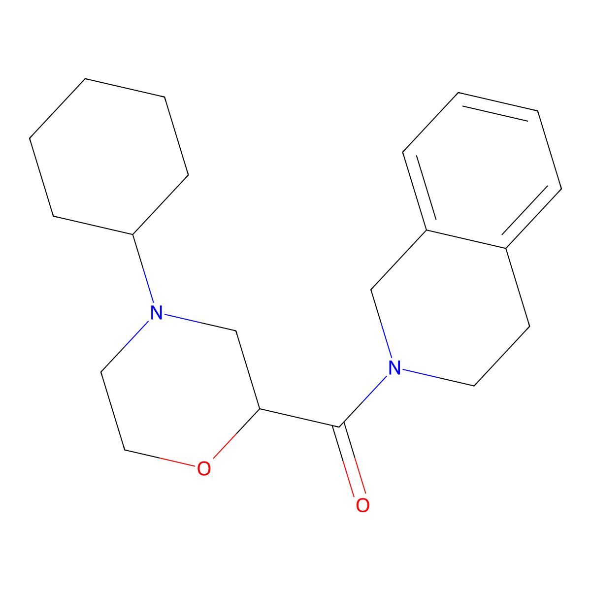 2-(4-Cyclohexylmorpholine-2-carbonyl)-1,2,3,4-tetrahydroisoquinoline molecular structure, CAS 3054406-36-6