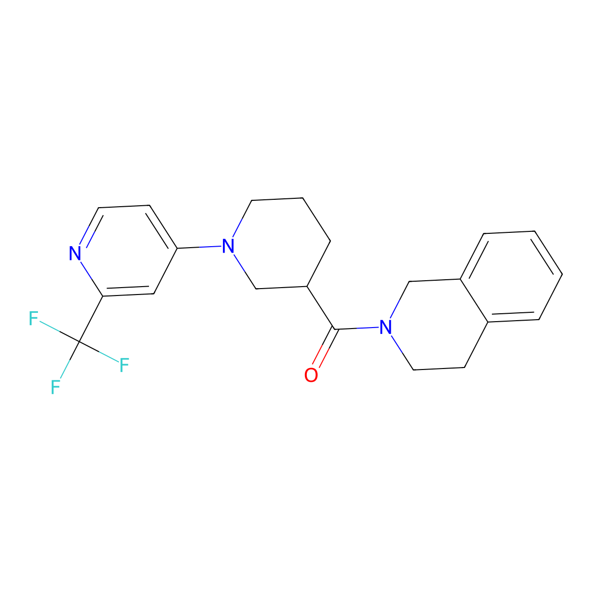 2-{1-[2-(Trifluoromethyl)pyridin-4-yl]piperidine-3-carbonyl}-1,2,3,4-tetrahydroisoquinoline molecular structure, CAS 3054406-43-5