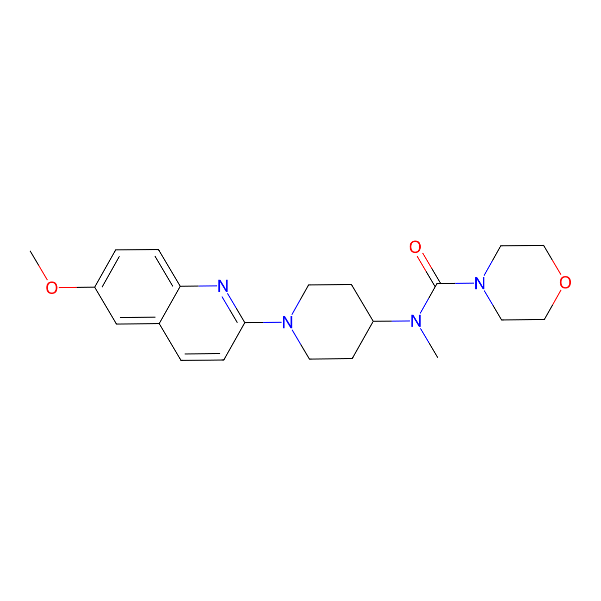 N-[1-(6-methoxyquinolin-2-yl)piperidin-4-yl]-N-methylmorpholine-4-carboxamide molecular structure, CAS 3054406-56-0