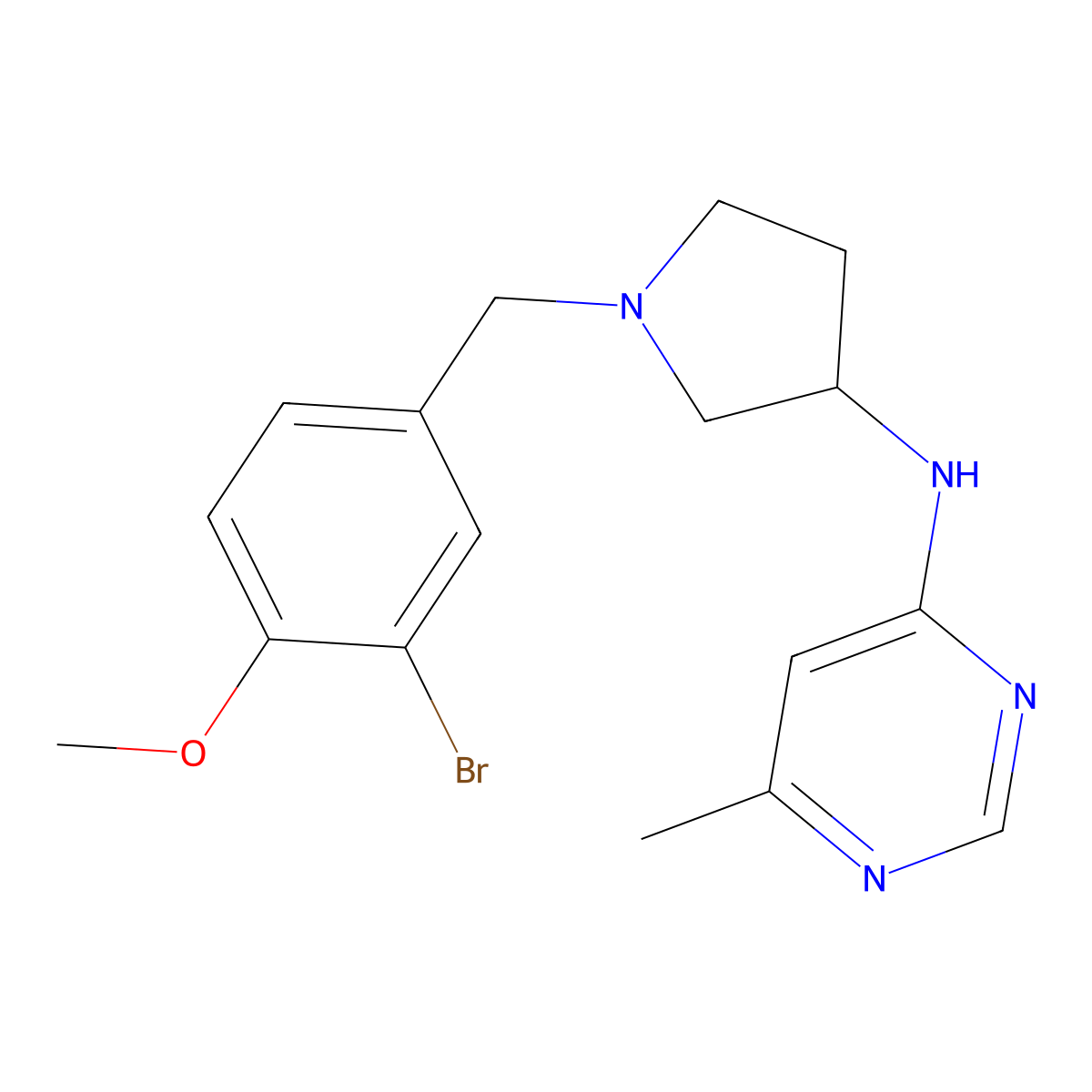 N-{1-[(3-bromo-4-methoxyphenyl)methyl]pyrrolidin-3-yl}-6-methylpyrimidin-4-amine molecular structure, CAS 3054406-69-5
