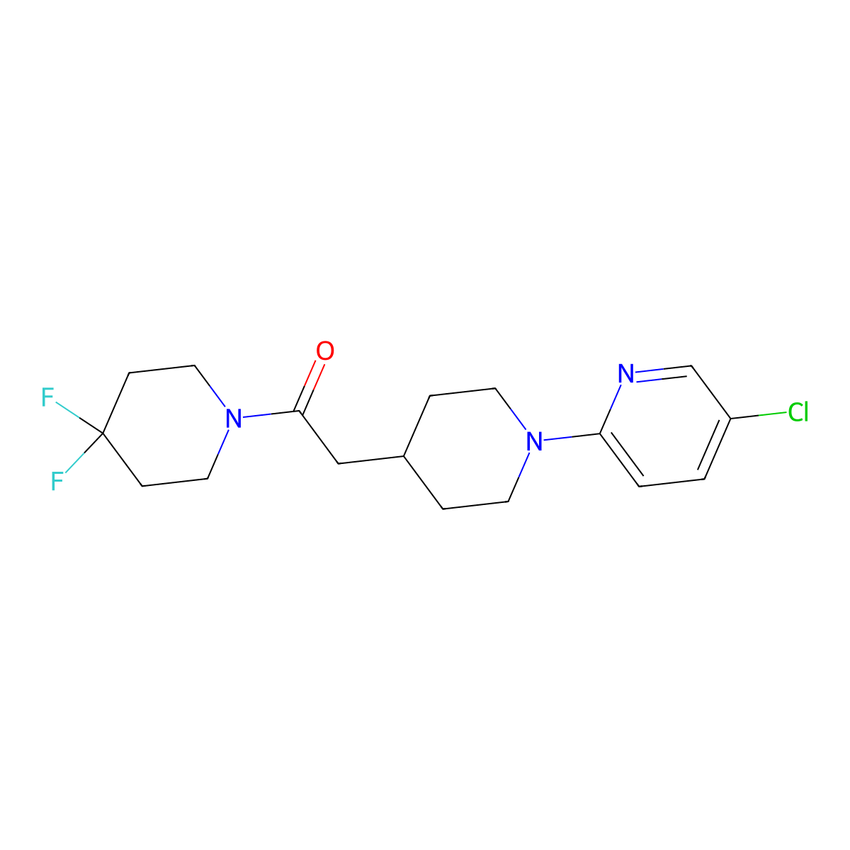 2-[1-(5-Chloropyridin-2-yl)piperidin-4-yl]-1-(4,4-difluoropiperidin-1-yl)ethan-1-one molecular structure, CAS 3054406-71-9