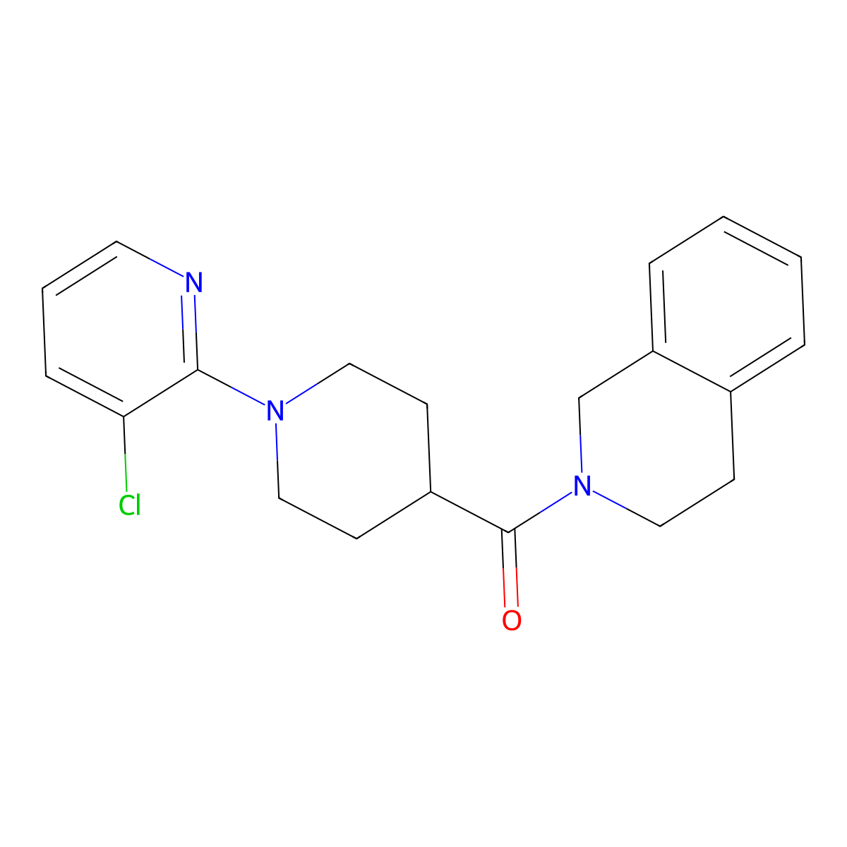2-[1-(3-Chloropyridin-2-yl)piperidine-4-carbonyl]-1,2,3,4-tetrahydroisoquinoline molecular structure, CAS 3054406-74-2
