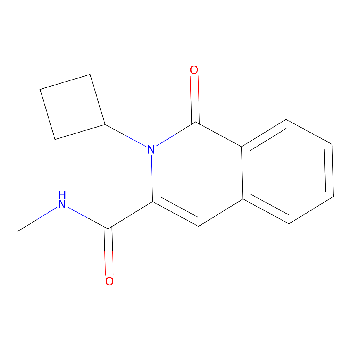 2-cyclobutyl-N-methyl-1-oxo-1,2-dihydroisoquinoline-3-carboxamide molecular structure, CAS 3054406-77-5