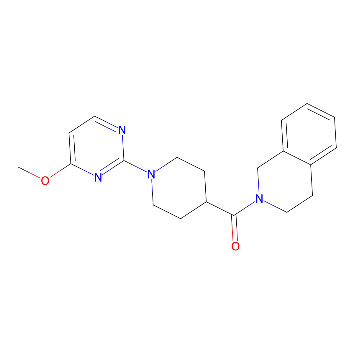 2-[1-(4-Methoxypyrimidin-2-yl)piperidine-4-carbonyl]-1,2,3,4-tetrahydroisoquinoline molecular structure, CAS 3054406-86-6