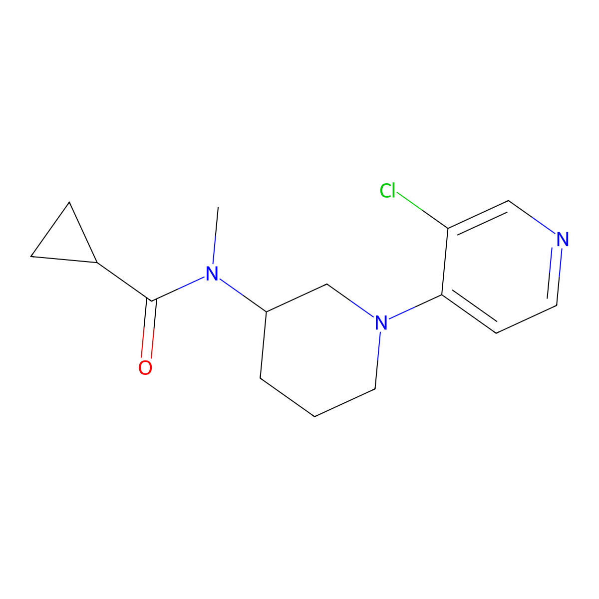 N-[1-(3-chloropyridin-4-yl)piperidin-3-yl]-N-methylcyclopropanecarboxamide molecular structure, CAS 3054406-99-1