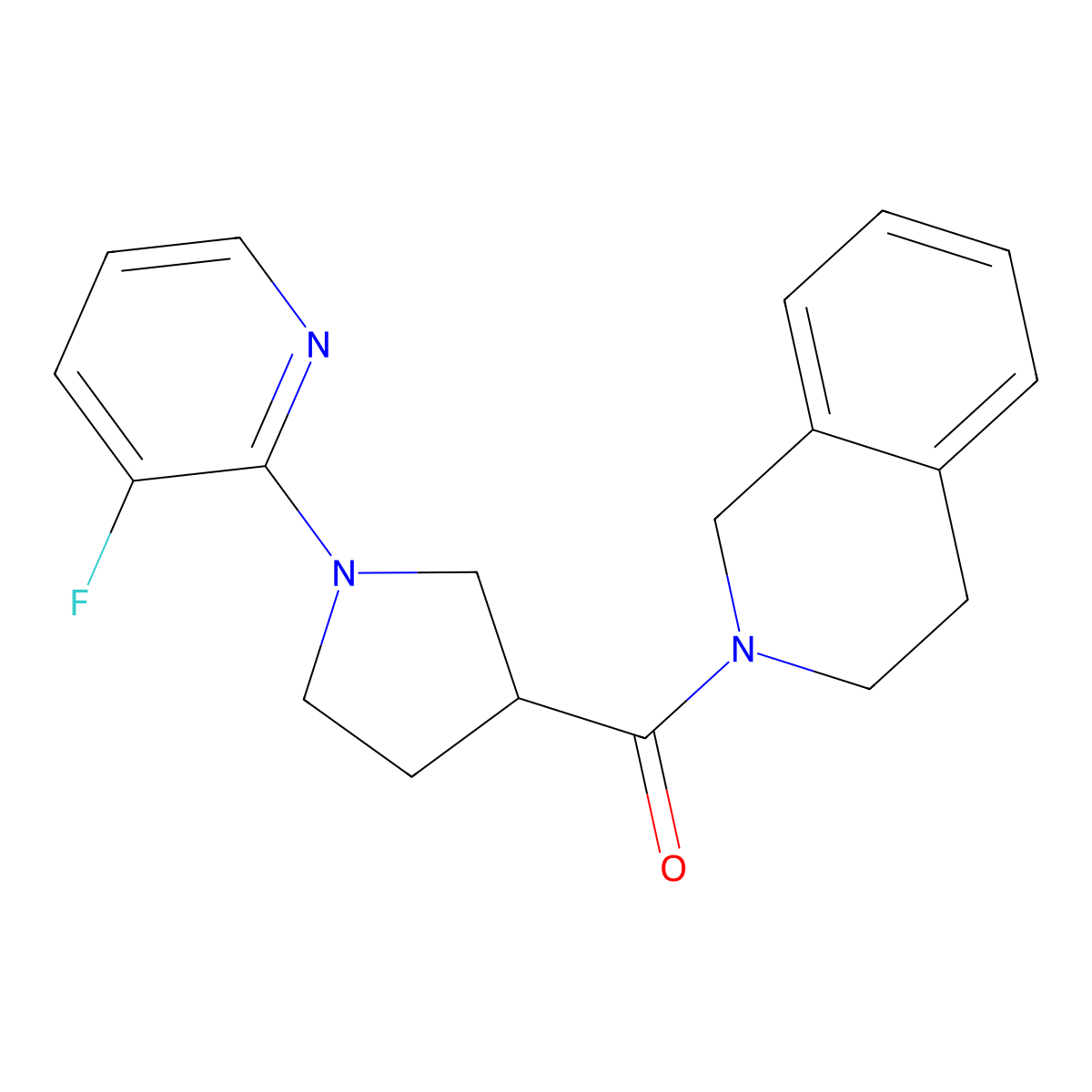 2-[1-(3-Fluoropyridin-2-yl)pyrrolidine-3-carbonyl]-1,2,3,4-tetrahydroisoquinoline molecular structure, CAS 3054407-15-4