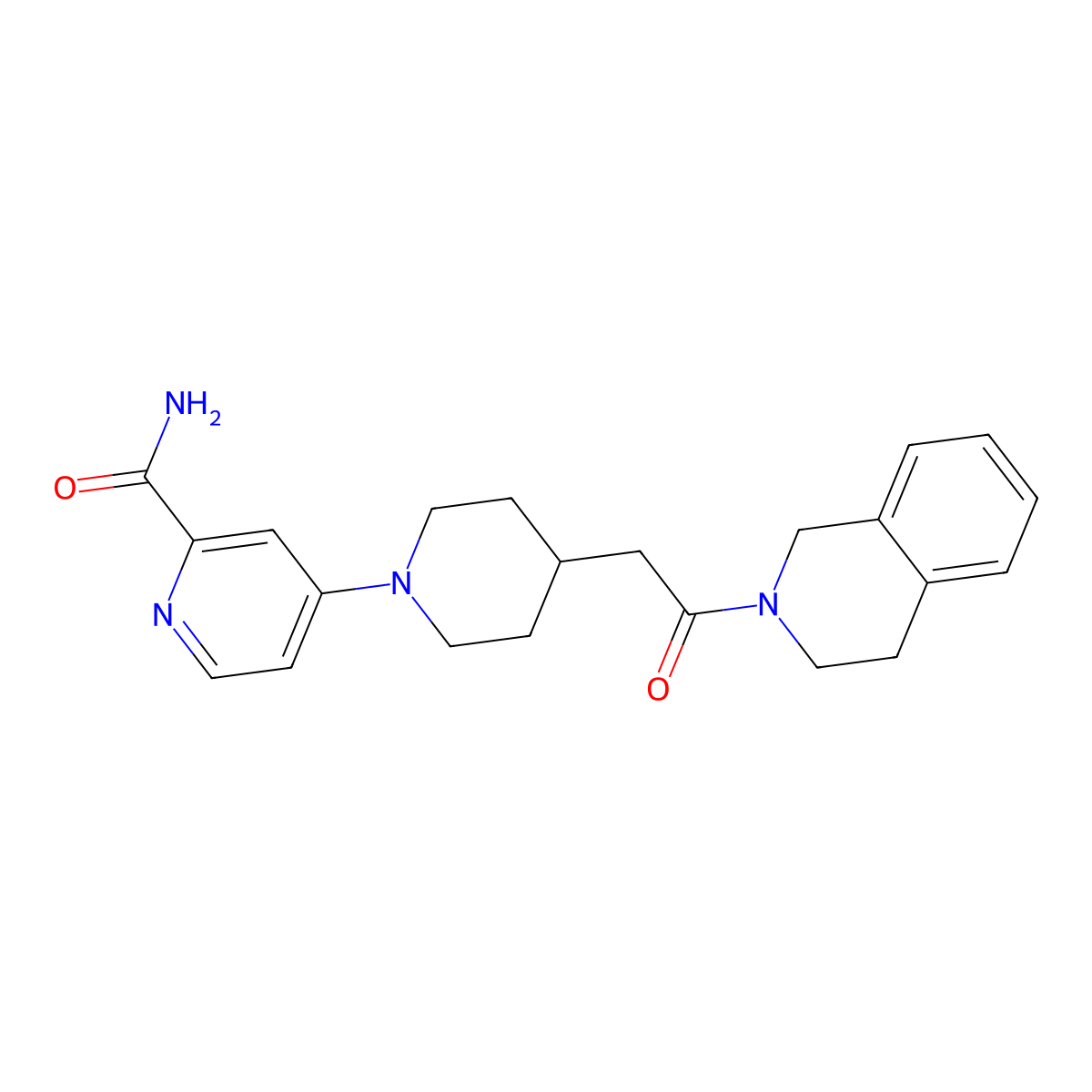 4-{4-[2-Oxo-2-(1,2,3,4-tetrahydroisoquinolin-2-yl)ethyl]piperidin-1-yl}pyridine-2-carboxamide molecular structure, CAS 3054407-21-2