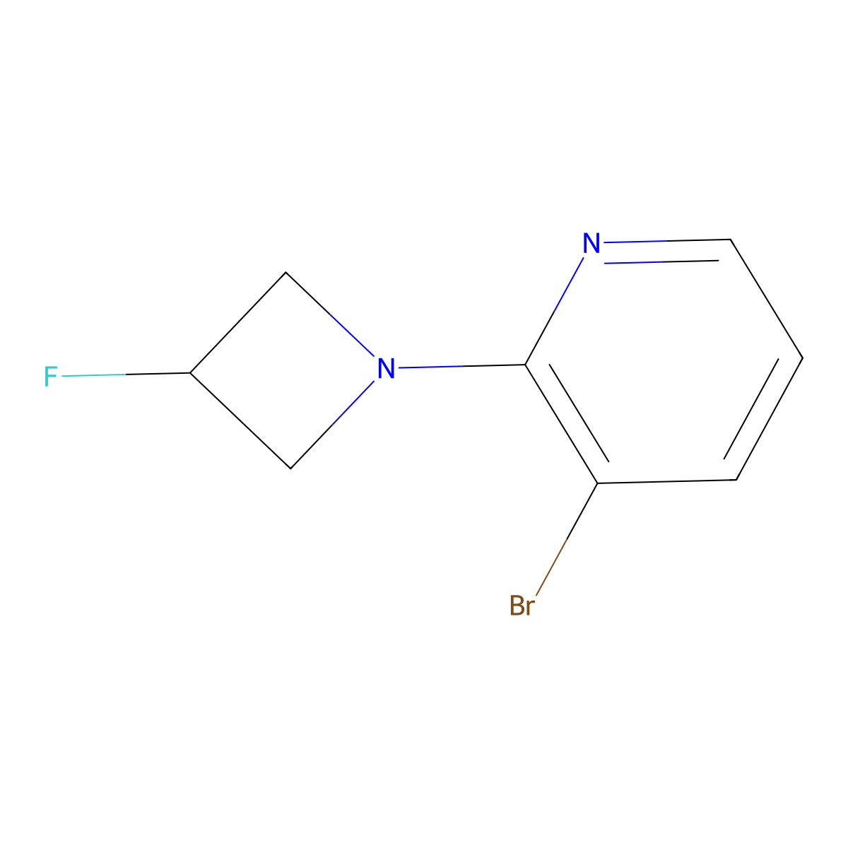 3-Bromo-2-(3-fluoroazetidin-1-yl)pyridine molecular structure, CAS 3054407-31-4