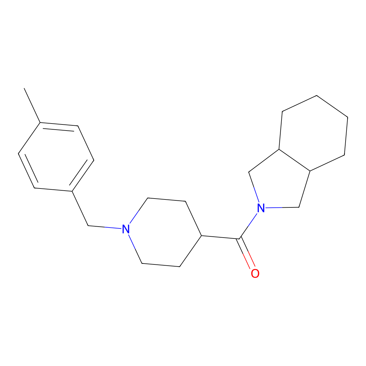 2-{1-[(4-methylphenyl)methyl]piperidine-4-carbonyl}-octahydro-1H-isoindole molecular structure, CAS 3054407-48-3
