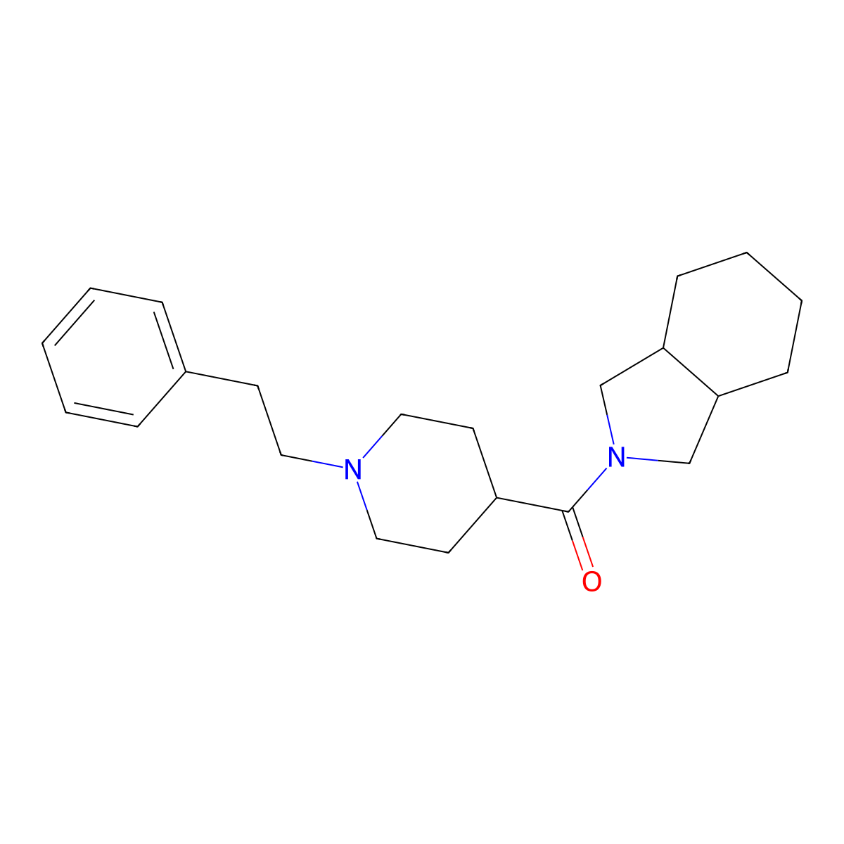 2-[1-(2-phenylethyl)piperidine-4-carbonyl]-octahydro-1H-isoindole molecular structure, CAS 3054407-69-8