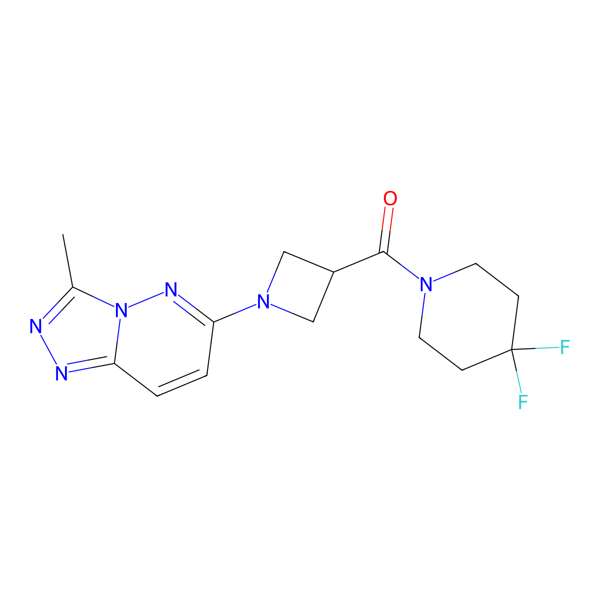 4,4-Difluoro-1-(1-{3-methyl-[1,2,4]triazolo[4,3-b]pyridazin-6-yl}azetidine-3-carbonyl)piperidine molecular structure, CAS 3054407-71-2