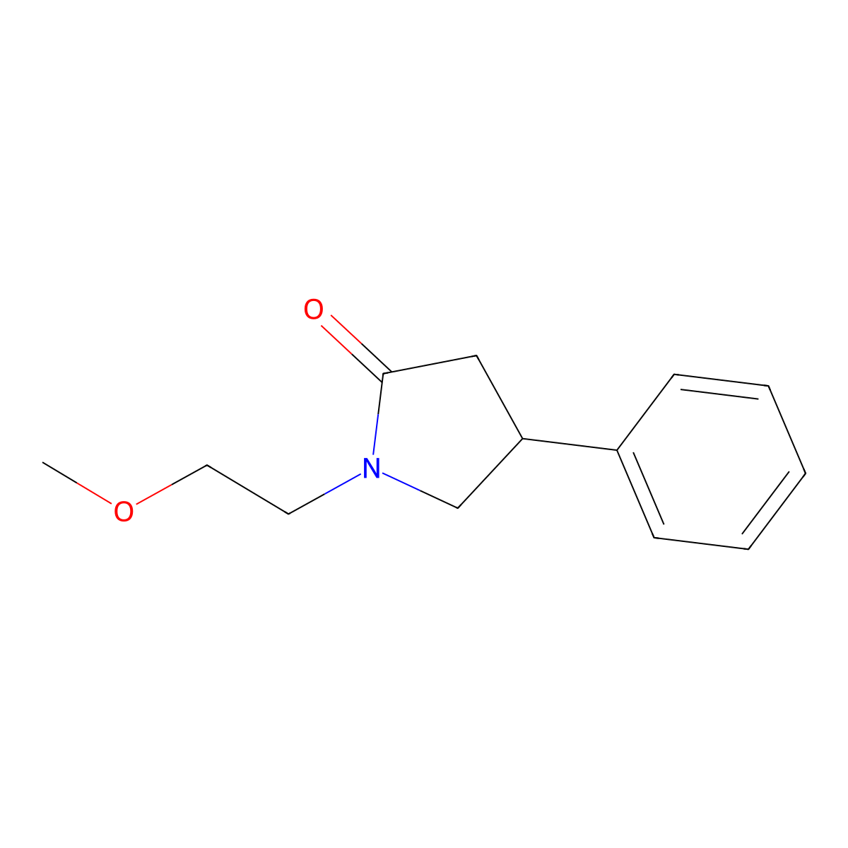 1-(2-Methoxyethyl)-4-phenylpyrrolidin-2-one molecular structure, CAS 3054407-72-3