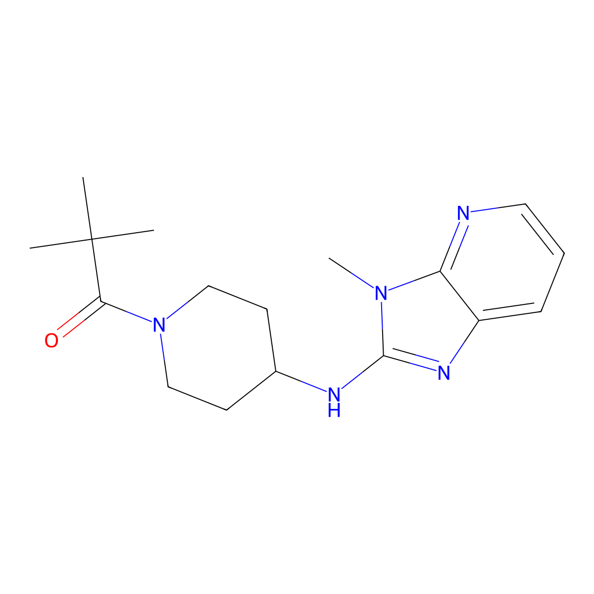 2,2-dimethyl-1-[4-({3-methyl-3H-imidazo[4,5-b]pyridin-2-yl}amino)piperidin-1-yl]propan-1-one molecular structure, CAS 3054407-76-7