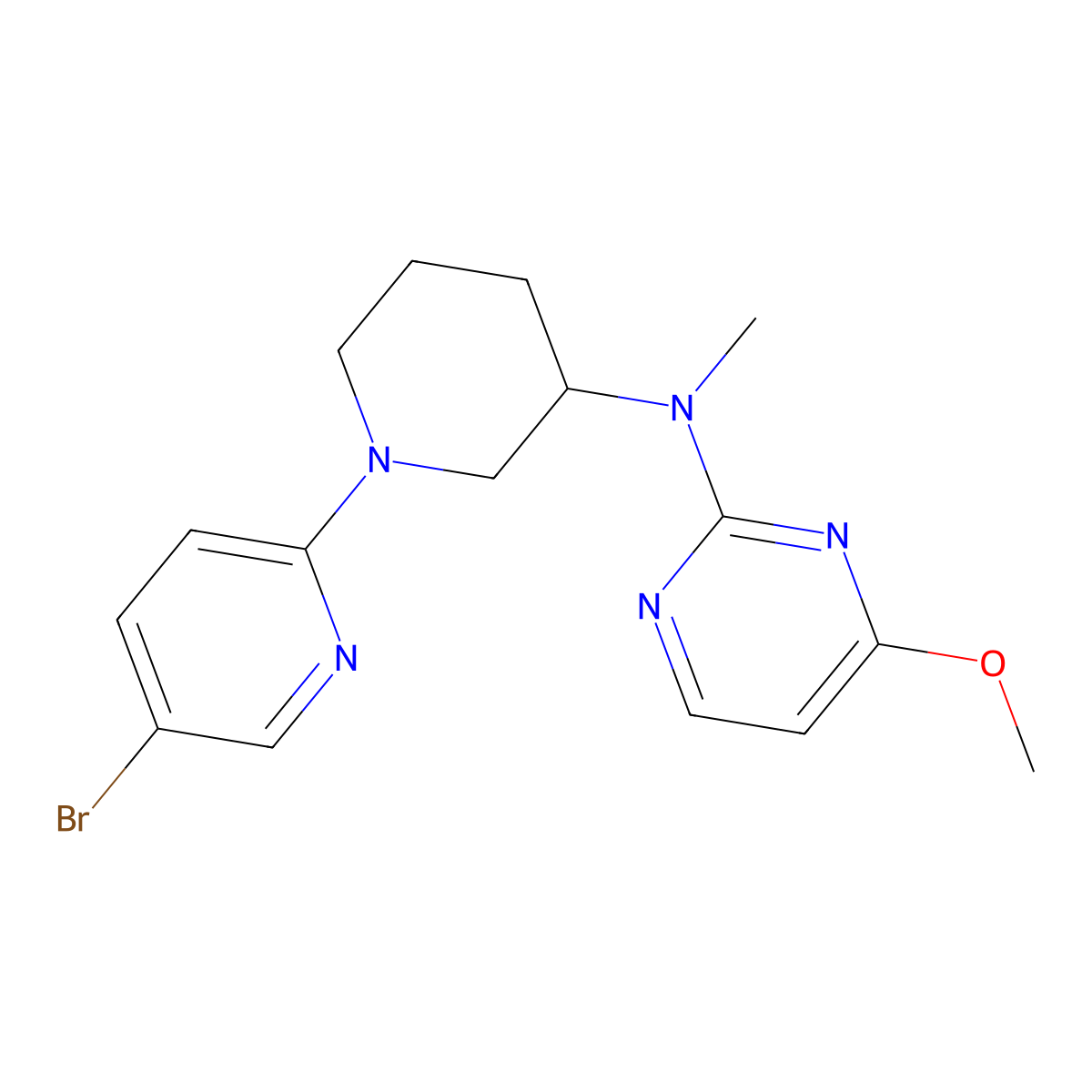 N-[1-(5-bromopyridin-2-yl)piperidin-3-yl]-4-methoxy-N-methylpyrimidin-2-amine molecular structure, CAS 3054408-02-2