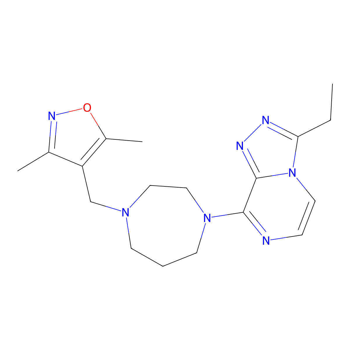 1-[(3,5-Dimethyl-1,2-oxazol-4-yl)methyl]-4-{3-ethyl-[1,2,4]triazolo[4,3-a]pyrazin-8-yl}-1,4-diazepane molecular structure, CAS 3054408-04-4