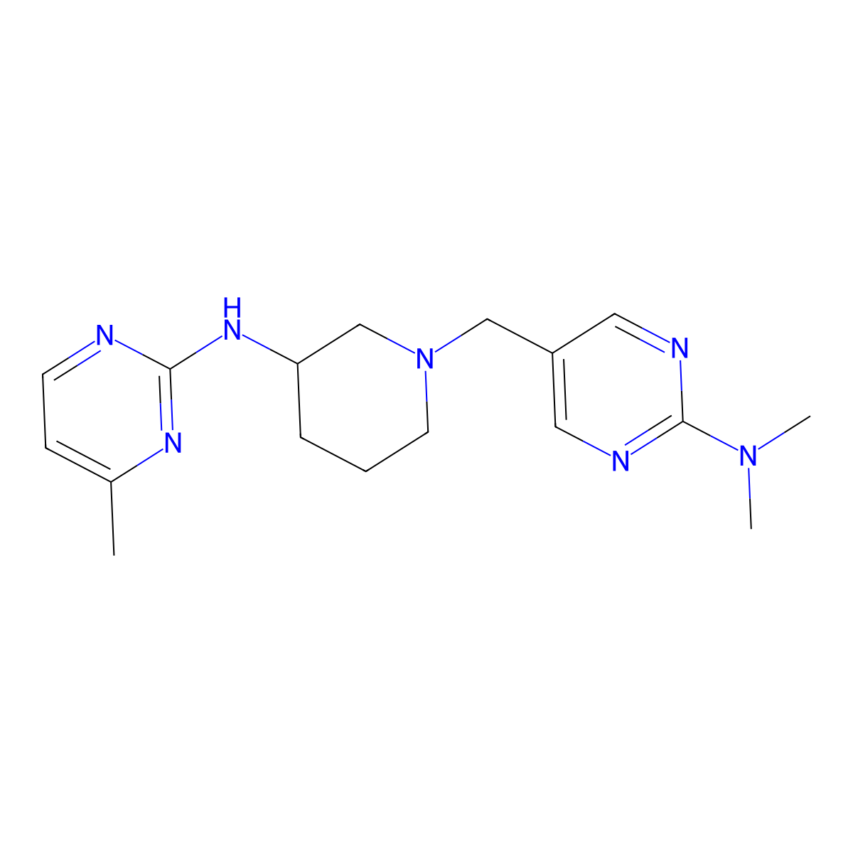 N-(1-{[2-(dimethylamino)pyrimidin-5-yl]methyl}piperidin-3-yl)-4-methylpyrimidin-2-amine molecular structure, CAS 3054408-05-5