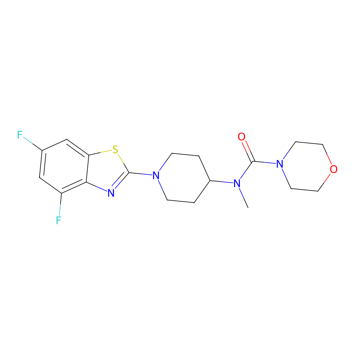 N-[1-(4,6-difluoro-1,3-benzothiazol-2-yl)piperidin-4-yl]-N-methylmorpholine-4-carboxamide molecular structure, CAS 3054408-23-7