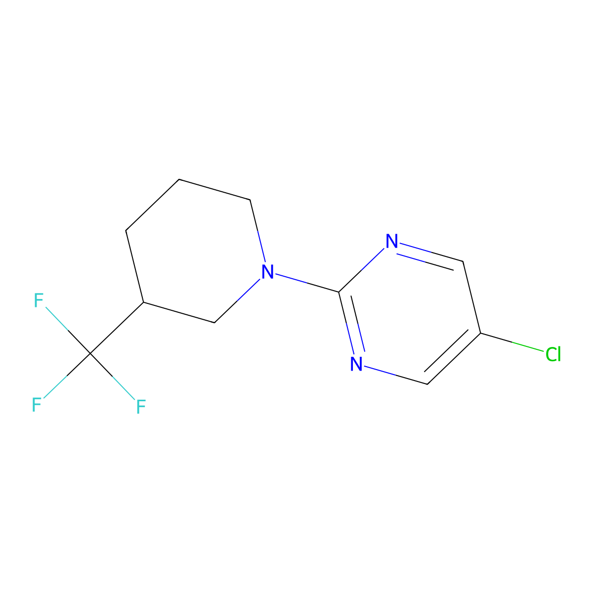 5-Chloro-2-[3-(trifluoromethyl)piperidin-1-yl]pyrimidine molecular structure, CAS 3054408-39-5