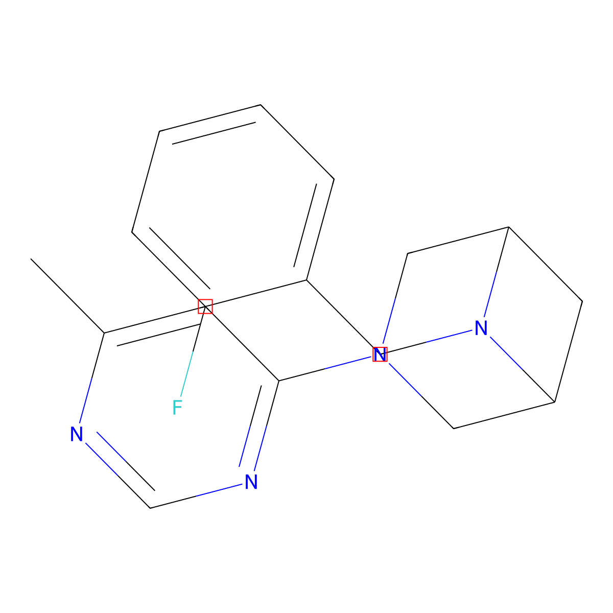 6-[(2-Fluorophenyl)methyl]-3-(6-methylpyrimidin-4-yl)-3,6-diazabicyclo[3.1.1]heptane molecular structure, CAS 3054409-06-9