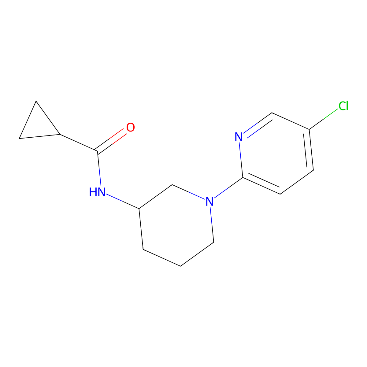 N-[1-(5-chloropyridin-2-yl)piperidin-3-yl]cyclopropanecarboxamide molecular structure, CAS 3054409-34-3