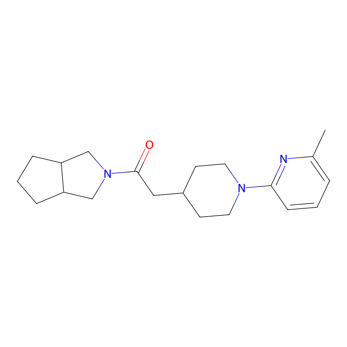 2-[1-(6-Methylpyridin-2-yl)piperidin-4-yl]-1-{octahydrocyclopenta[c]pyrrol-2-yl}ethan-1-one molecular structure, CAS 3054409-46-7