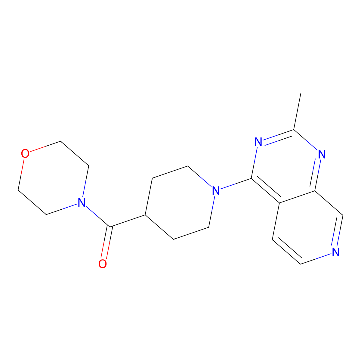 4-(1-{2-Methylpyrido[3,4-d]pyrimidin-4-yl}piperidine-4-carbonyl)morpholine molecular structure, CAS 3054409-51-4