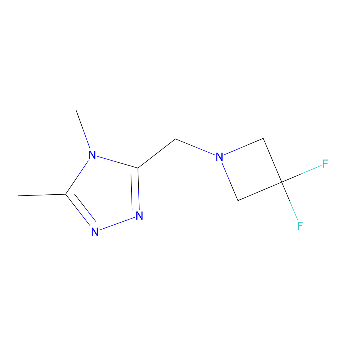 3-[(3,3-difluoroazetidin-1-yl)methyl]-4,5-dimethyl-4H-1,2,4-triazole molecular structure, CAS 3054409-61-6