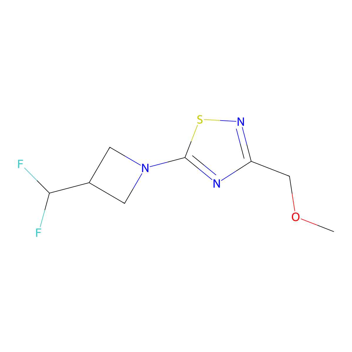 5-[3-(Difluoromethyl)azetidin-1-yl]-3-(methoxymethyl)-1,2,4-thiadiazole molecular structure, CAS 3054409-79-6