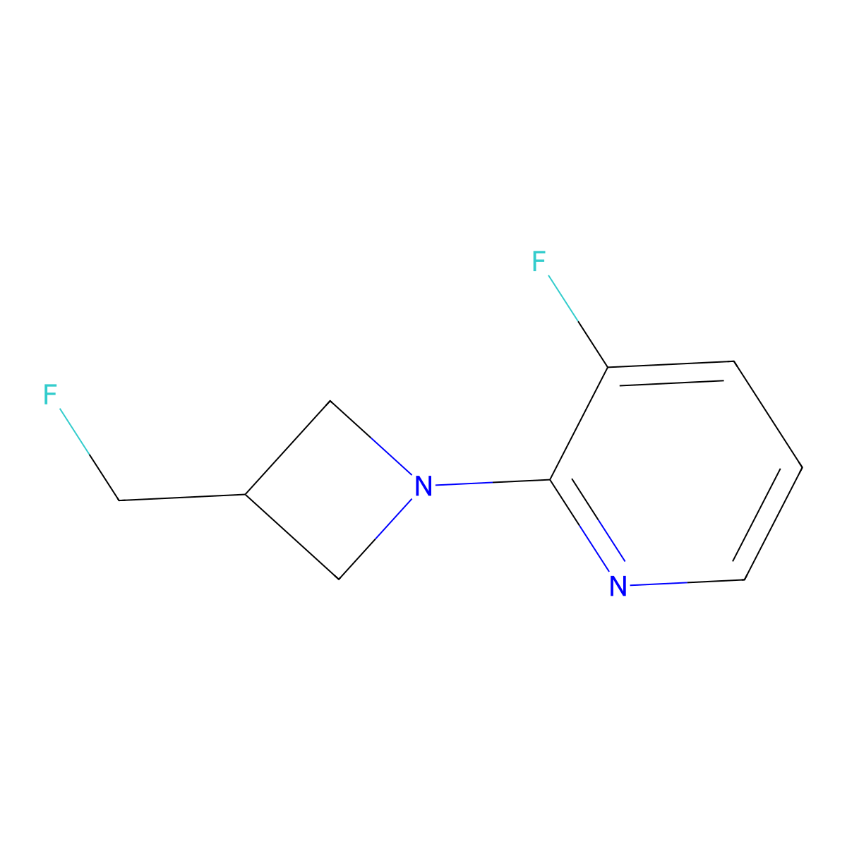 3-Fluoro-2-[3-(fluoromethyl)azetidin-1-yl]pyridine molecular structure, CAS 3054409-80-9